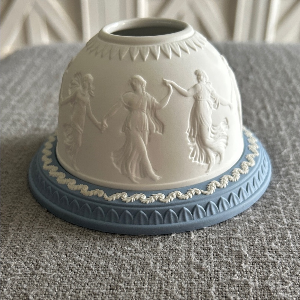 Wedgwood Cream and Blue Ceramic Dome